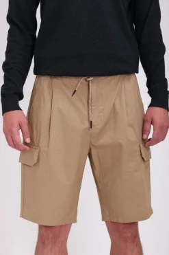 Teddy Smith Bermuda taille élastiquée S-SULLY CARGO WORKER BEIGE WORKERBEIGE New