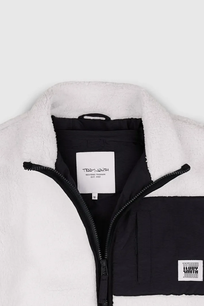 Teddy Smith Blouson B-SHERP JR MIDDLE WHITE Flash Sale