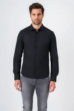 Teddy Smith Chemise à pinces avec col français C-GOPHER ML CHARBON Sale