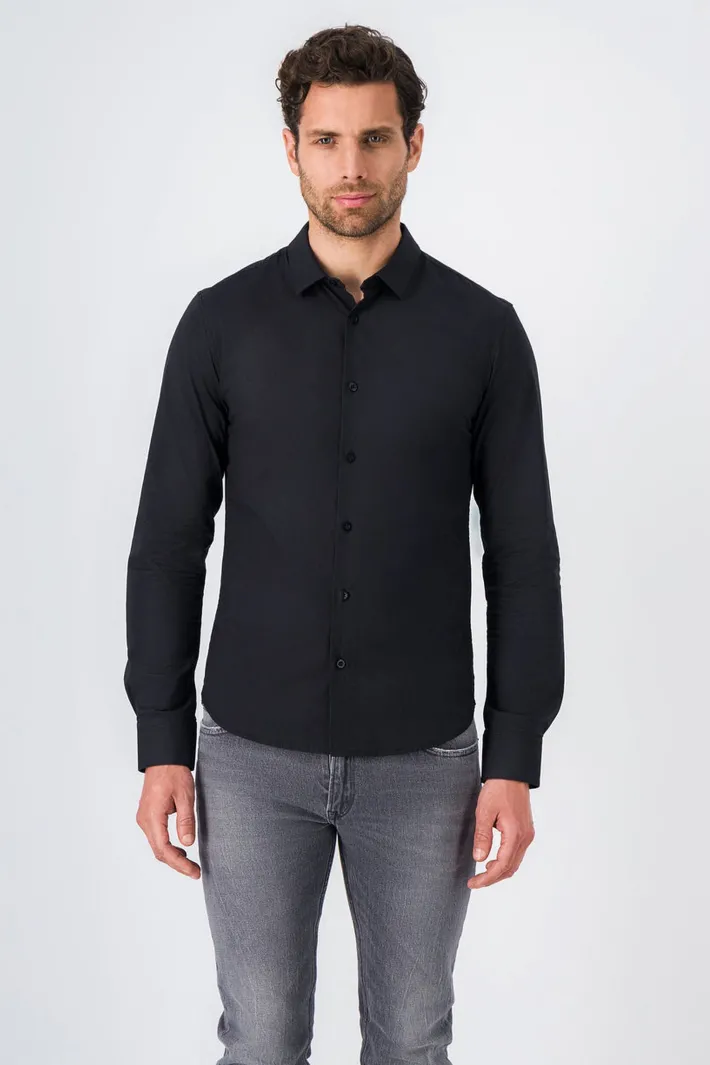 Teddy Smith Chemise à pinces avec col français C-GOPHER ML CHARBON Sale