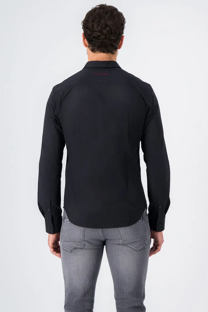 Teddy Smith Chemise à pinces avec col français C-GOPHER ML CHARBON Sale