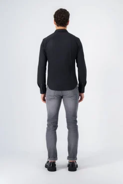 Teddy Smith Chemise à pinces avec col français C-GOPHER ML CHARBON Sale