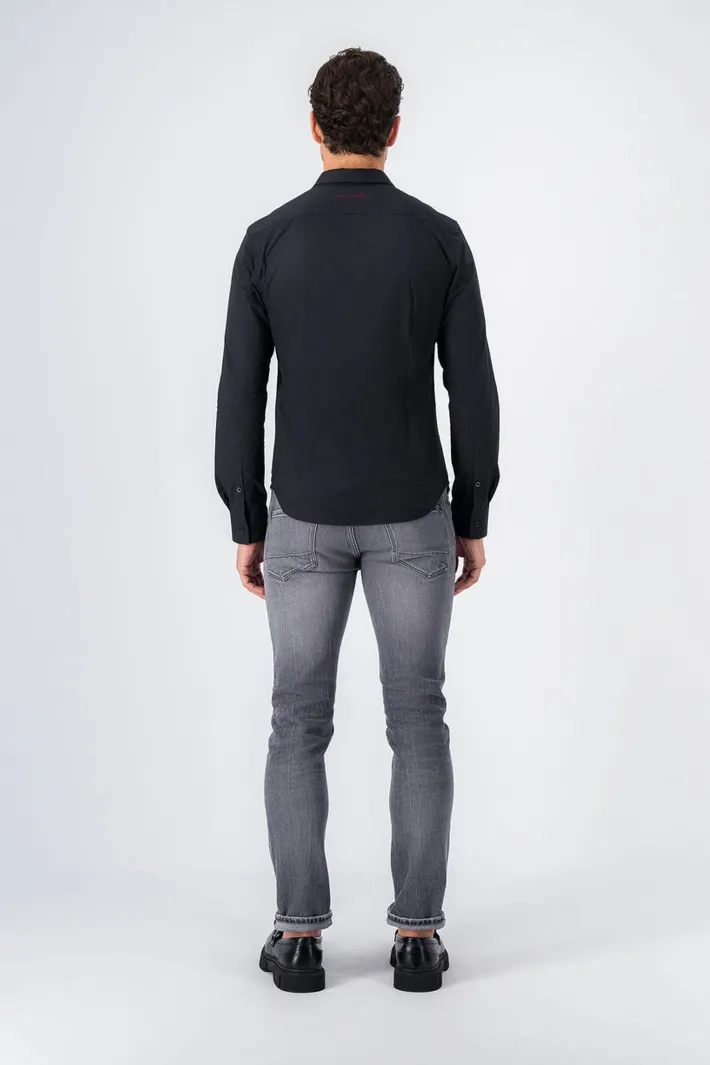 Teddy Smith Chemise à pinces avec col français C-GOPHER ML CHARBON Sale