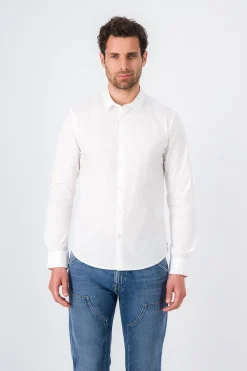 Teddy Smith Chemise à pinces avec col français C-GOPHER ML BLANC Best