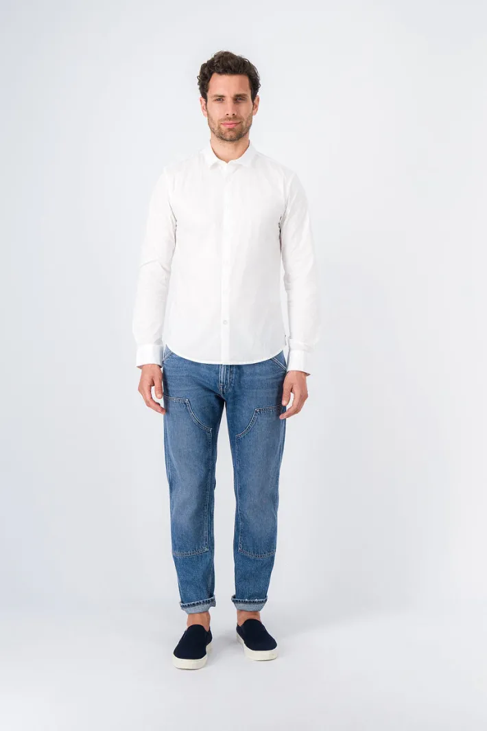 Teddy Smith Chemise à pinces avec col français C-GOPHER ML BLANC Best