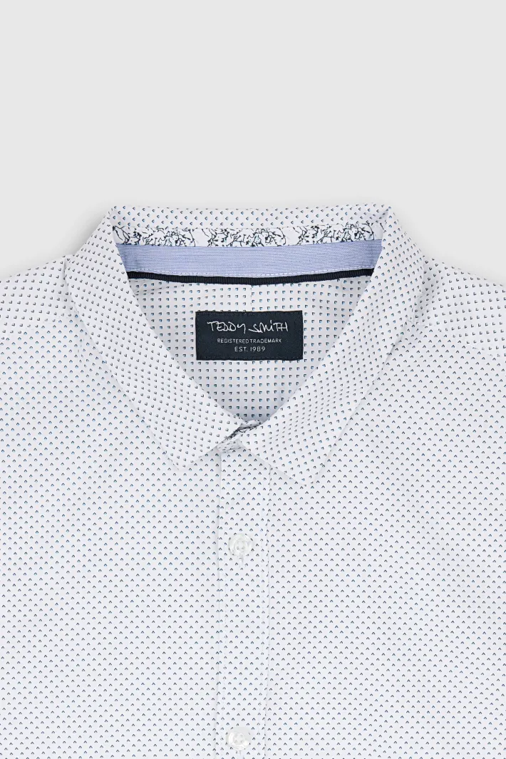 Teddy Smith Chemise à pinces avec col français CARTON ML BLANC/MICRO PRINT BLEU BLANC/MICROPRINTBLEU Cheap