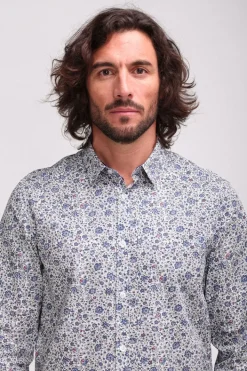 Teddy Smith Chemise à pinces avec col français CARTON ML BLANC/FLORAL Cheap