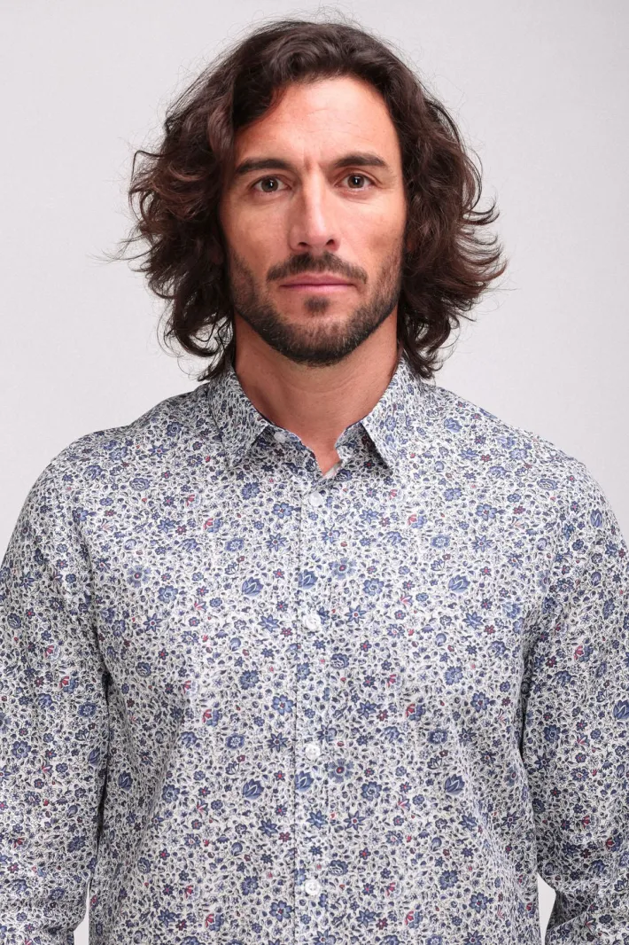 Teddy Smith Chemise à pinces avec col français CARTON ML BLANC/FLORAL Cheap