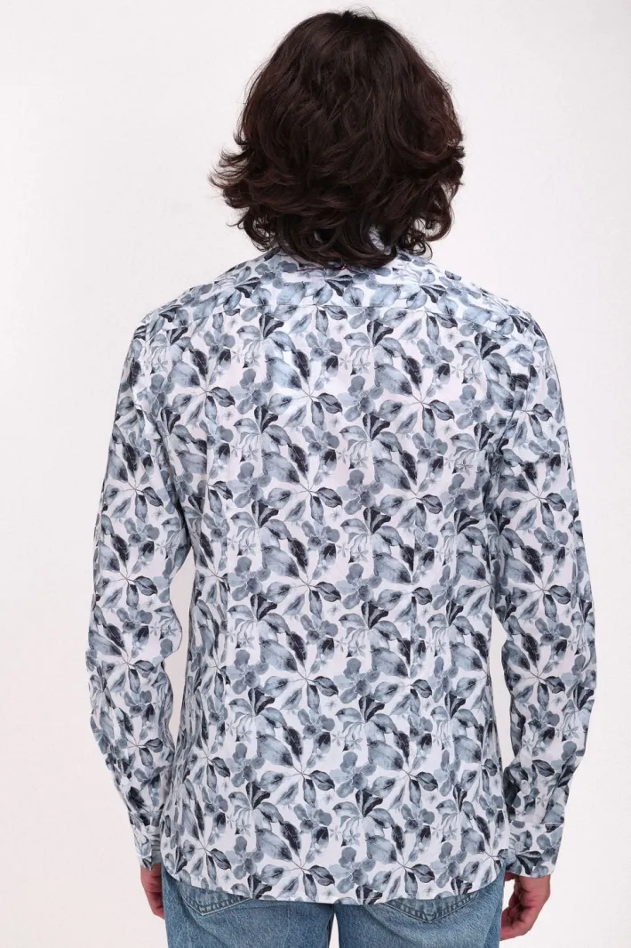 Teddy Smith Chemise à pinces avec col français C-AXEL ML BLANC/FLORAL Best Sale