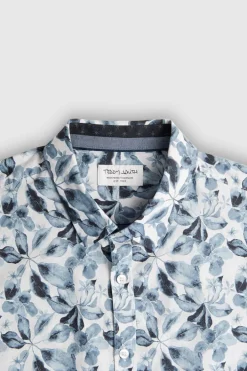 Teddy Smith Chemise à pinces avec col français C-AXEL ML BLANC/FLORAL Best Sale