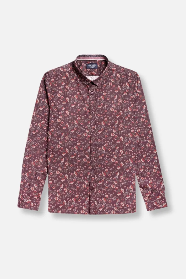 Teddy Smith Chemise à pinces avec col français C-AXEL ML DARK WINE DARKWINE Discount