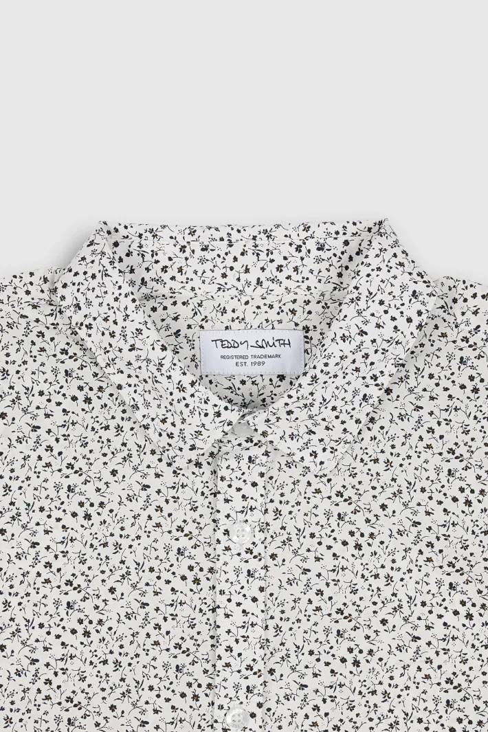 Teddy Smith Chemise à pinces col français CARTON ML BLANC/MICRO FLORAL BLANC/MICROFLORAL Hot