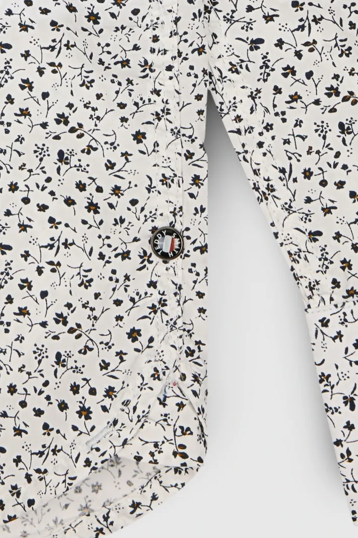 Teddy Smith Chemise à pinces col français CARTON ML BLANC/MICRO FLORAL BLANC/MICROFLORAL Hot