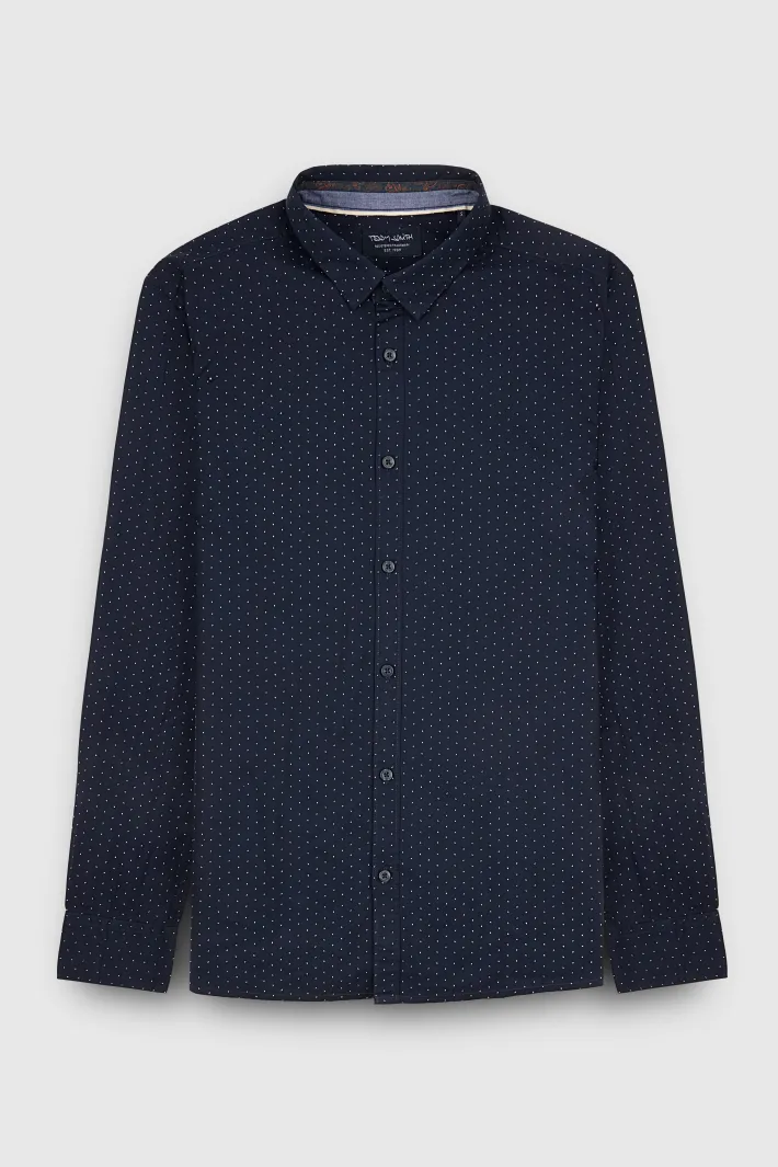Teddy Smith Chemise à pinces col français CARTON ML DARK NAVY/WHITE 2 DARKNAVY/WHITE2 Best