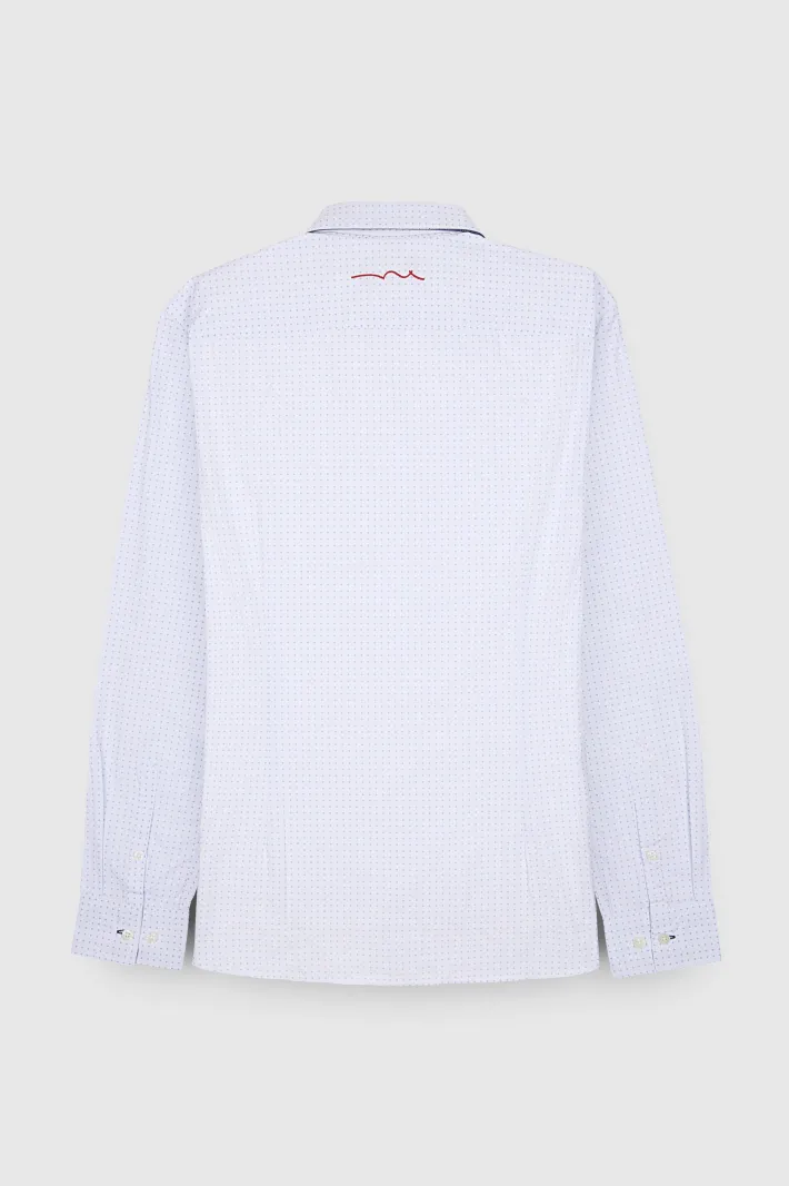 Teddy Smith Chemise CARTON ML BLANC/SMALL PRINT Cheap