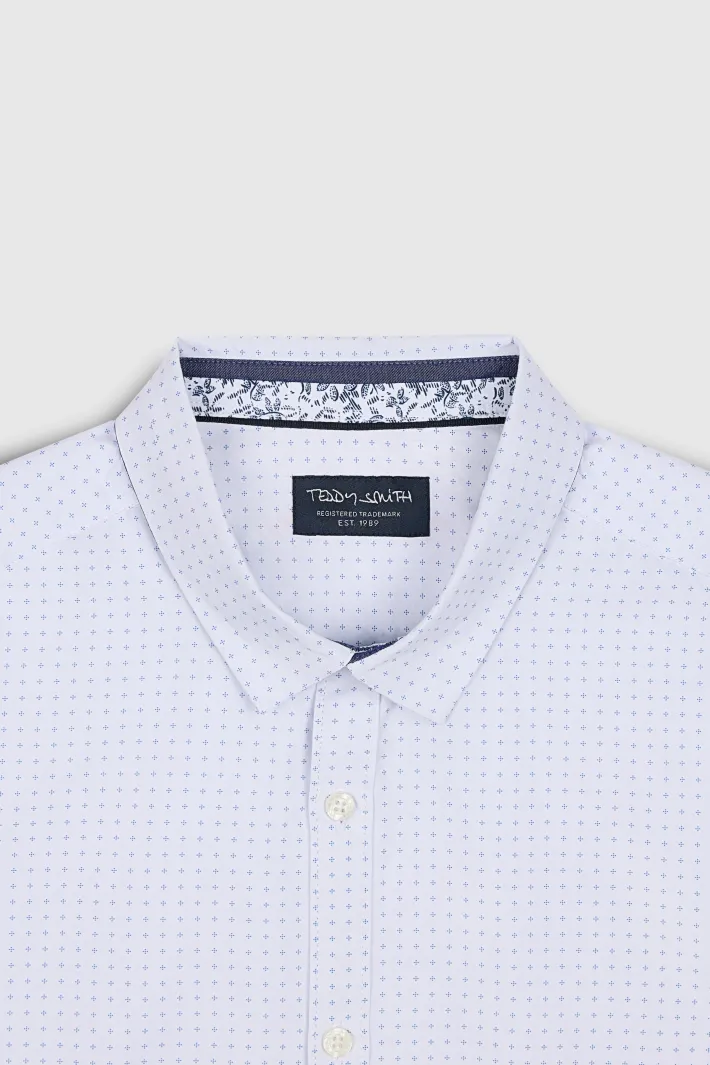 Teddy Smith Chemise CARTON ML BLANC/SMALL PRINT Cheap