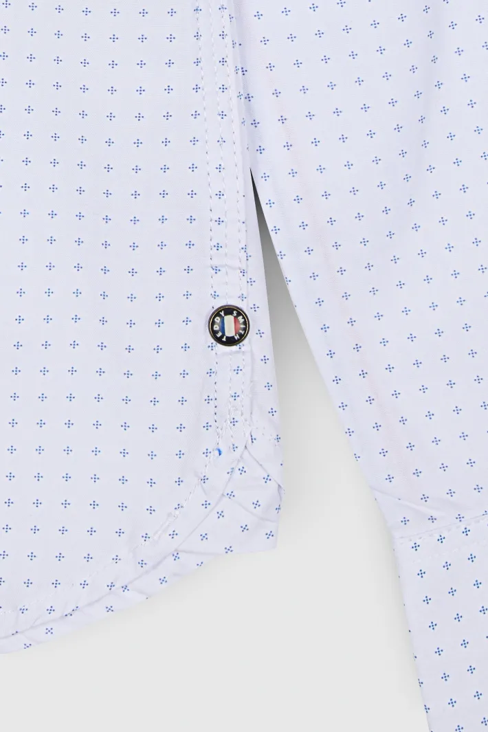 Teddy Smith Chemise CARTON ML BLANC/SMALL PRINT Cheap