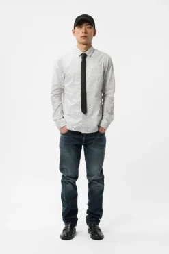 Teddy Smith Chemise C-BARCLAY ML BLANC Sale