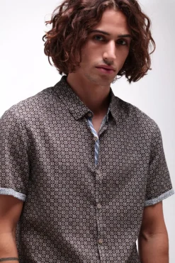 Teddy Smith Chemise col français à pinces C-DIETER MC TOTAL NAVY TOTALNAVY Hot