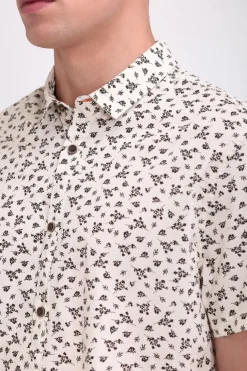 Teddy Smith Chemise col français à pinces C-LOYD MC NATUREL Cheap