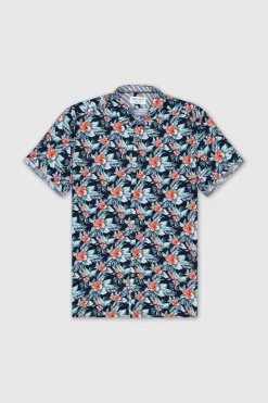 Teddy Smith Chemise col français à pinces C-DIETER MC TOTAL NAVY/MOTIF FLEUR TOTALNAVY/MOTIFFLEUR Sale