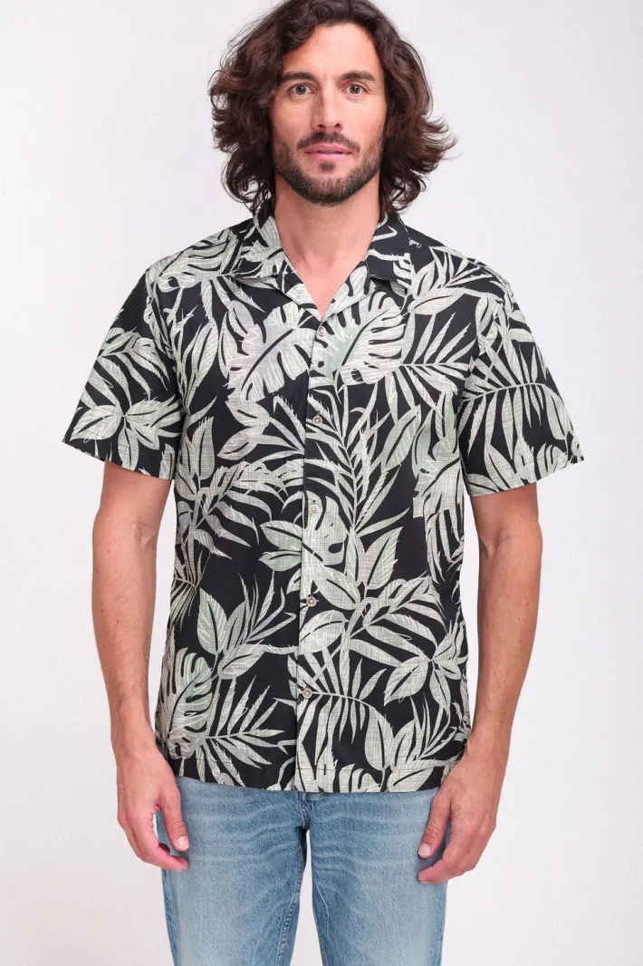 Teddy Smith Chemise droite manches courtes col hawaien C-FALCO MC CHARBON Outlet