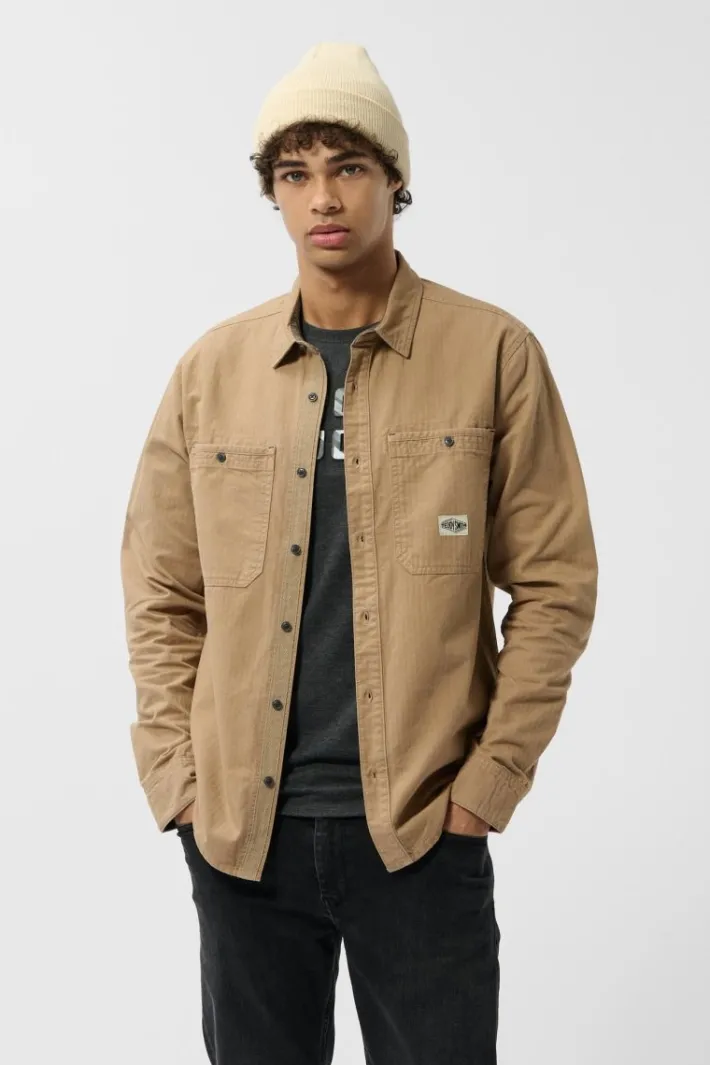 Teddy Smith Chemise manches longues en twill TRENT ML MOKA BEIGE MOKABEIGE Best
