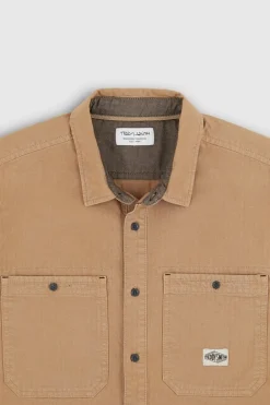 Teddy Smith Chemise manches longues en twill TRENT ML MOKA BEIGE MOKABEIGE Best