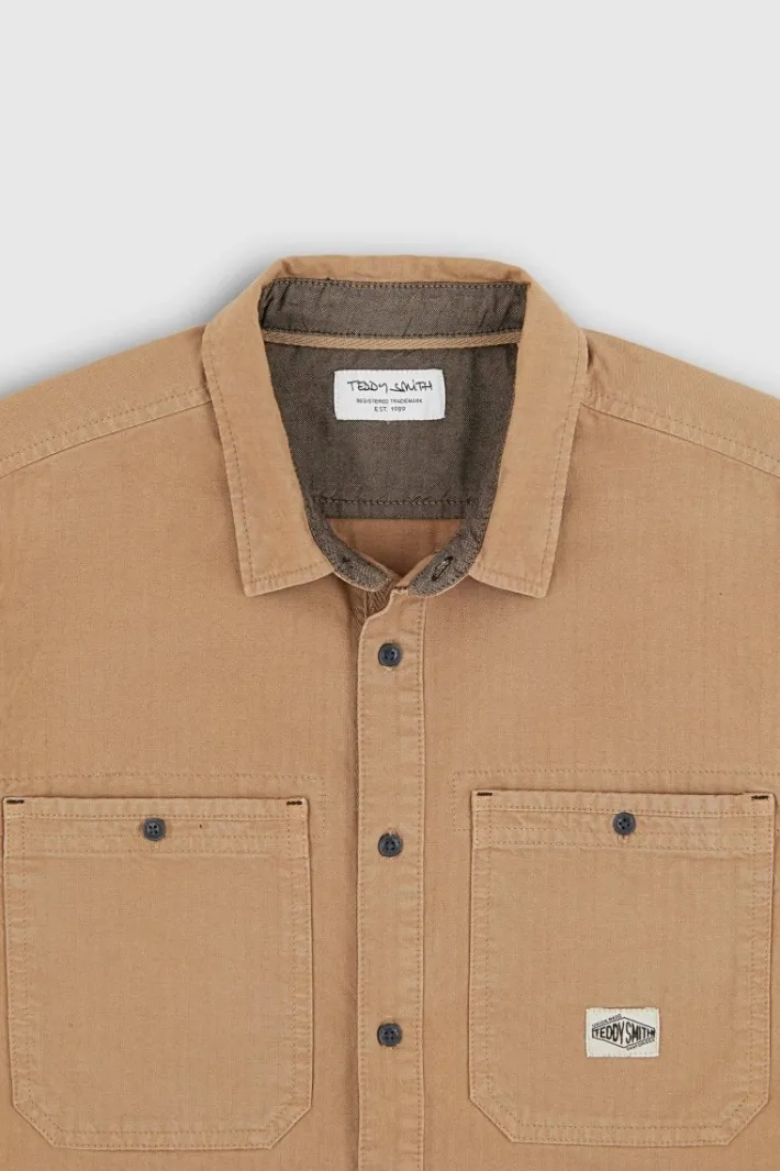 Teddy Smith Chemise manches longues en twill TRENT ML MOKA BEIGE MOKABEIGE Best