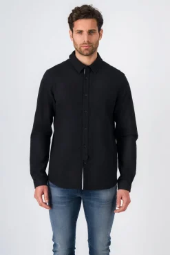 Teddy Smith Chemise manches longues en twill SILVER ML CHARBON Clearance
