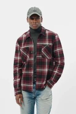 Teddy Smith Chemise manches longues flanelle à carreaux TURNEL ML SCARLET RED SCARLETRED Shop