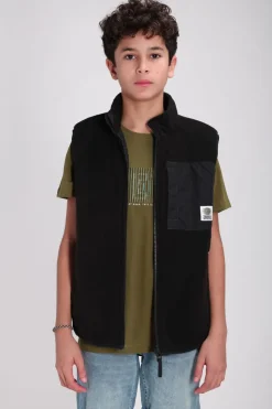 Teddy Smith Doudoune réversible sans manches col montant B-ODAH JR CHARBON Fashion