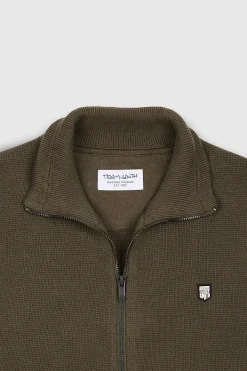 Teddy Smith Gilet en maille avec zip G-ETTORE RAVEN KAKI RAVENKAKI Cheap