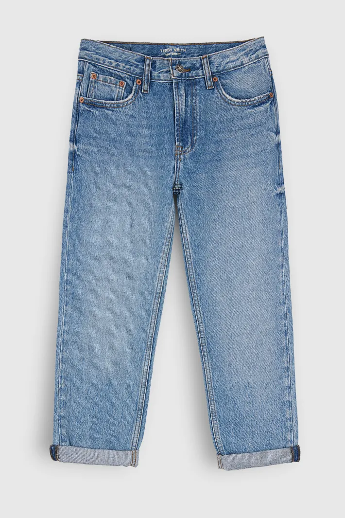 Teddy Smith Jean coupe 5 poches DAD PANT JR VINTAGE/INDIGO Shop