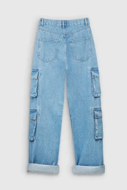 Teddy Smith Jean coupe cargo 90'S CARGO FRIPP/INDIGO CLAIR Cheap
