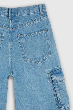 Teddy Smith Jean coupe cargo 90'S CARGO FRIPP/INDIGO CLAIR Cheap