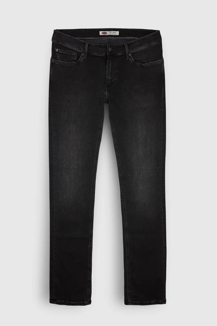 Teddy Smith Jean coupe droite ROCK DUAL MOVE longueur 34 BLACK USED BLACKUSED Best