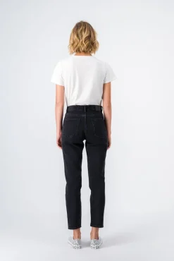 Teddy Smith Jean denim coupe 5 poches mom P-MOM NOIR Best Sale