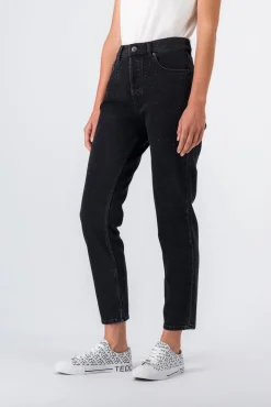 Teddy Smith Jean denim coupe 5 poches mom P-MOM NOIR Best Sale