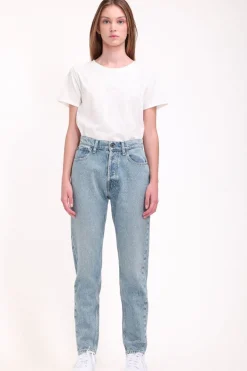 Teddy Smith Jean denim coupe 5 poches mom P-MOM FRIPP/INDIGO CLAIR Cheap