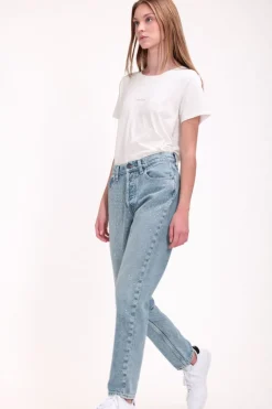 Teddy Smith Jean denim coupe 5 poches mom P-MOM FRIPP/INDIGO CLAIR Cheap