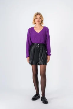 Teddy Smith Jupe en simili cuir MILENA NOIR Outlet