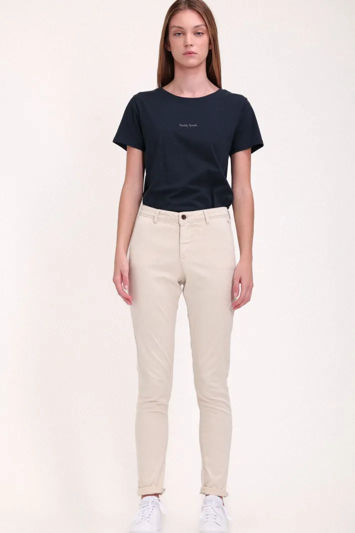 Teddy Smith Pantalon coupe chino slim P-NINA CHINO MIDDLE WHITE MIDDLEWHITE Hot