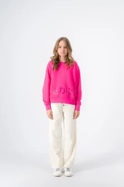 Teddy Smith Pantalon coupe droite P-ELECTRA JR BUTTON MIDDLE WHITE MIDDLEWHITE Clearance