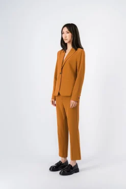 Teddy Smith Pantalon coupe slim cropped MILORD BISTRETCH CAMEL WOOD Best