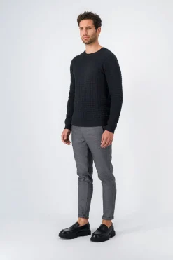 Teddy Smith Pantalon coupe slim PHARREL MELANGE BLACK Clearance