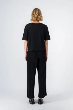 Teddy Smith Pantalon fluide plissé PEARL NOIR Discount