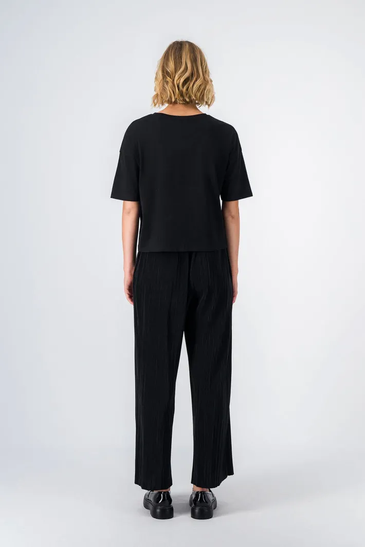 Teddy Smith Pantalon fluide plissé PEARL NOIR Discount