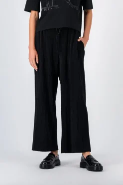 Teddy Smith Pantalon fluide plissé PEARL NOIR Discount