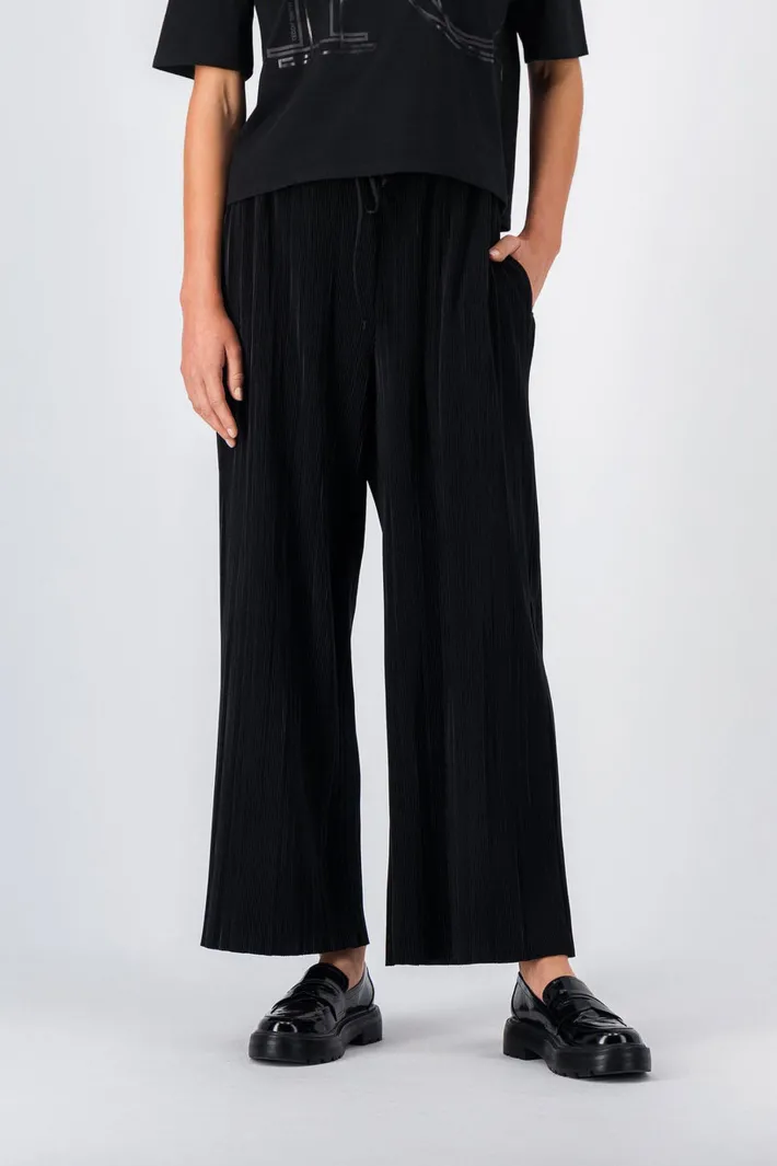 Teddy Smith Pantalon fluide plissé PEARL NOIR Discount